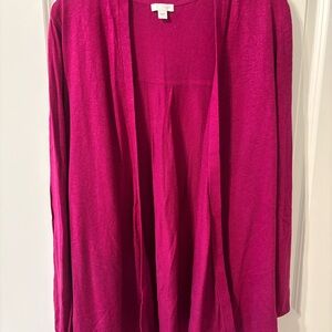 J. Jill Fuchsia Open Front Cardigan